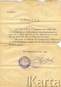 13.06.1942, Nowy Sącz, Generalne Gubernatorstwo.
Świadectwo ukończenia przez Zofię Hurko (z d. Oślizło) Kursu nauki pisania na maszynie w Szkole Pisania na Maszynie w Nowym Sączu (wersja w języku niemieckim).
Zbiory Archiwum Historii Mówionej Ośrodka KARTA i Domu Spotkań z Historią, udostępniła Zofia Hurko w ramach projektu „KARTA z Polakami na Wschodzie” (sygnatura nagrania – AHM_PnW_1864).

