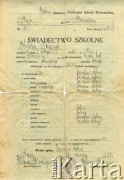 27.06.1931, Raj, pow. Brzeżany, Polska.
Świadectwo szkolne Eugeni Kuleby (Krawczuk).
Fot. NN, zbiory Archiwum Historii Mówionej Ośrodka KARTA i Domu Spotkań z Historią, udostępniła Genowefa Kuleba-Krawczuk w ramach projektu 