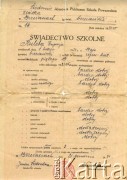 1934, Brzeżany, Polska.
Świadectwo szkolne Eugeni Kuleby (Krawczuk).
Fot. NN, zbiory Archiwum Historii Mówionej Ośrodka KARTA i Domu Spotkań z Historią, udostępniła Genowefa Kuleba-Krawczuk w ramach projektu 