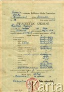 1936, Brzeżany, Polska.
Świadectwo szkolne Eugeni Kuleby (Krawczuk).
Fot. NN, zbiory Archiwum Historii Mówionej Ośrodka KARTA i Domu Spotkań z Historią, udostępniła Genowefa Kuleba-Krawczuk w ramach projektu 