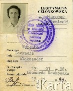 1996, Słonim, Białoruś.
Legitymacja cżłonkowska Związku Polaków na Białorusi Leokadii Woronko, strona 1/2.
Fot. NN, zbiory Archiwum Historii Mówionej Ośrodka KARTA i Domu Spotkań z Historią, udostępniła Leokadia Woronko w ramach projektu 