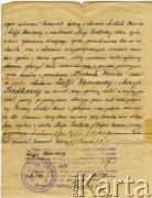 5.05.1927, Słonim, Polska.
Protokół. Dokument z archiwum prywatnego Heleny Pietrakowej.
Zbiory Archiwum Historii Mówionej Ośrodka KARTA i Domu Spotkań z Historią udostępniła Helena Pietrakowa w ramach projektu 