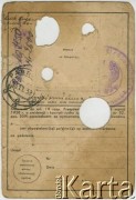 8.06.1937, Podbrodzie, woj. wileńskie, Polska.
Dowód osobisty Anny Szylkin z d. Polita, matki Stanisława Szylkina, strona 3/4.
Fot. NN, zbiory Archiwum Historii Mówionej Ośrodka KARTA i Domu Spotkań z Historią, udostępnił Stanisław Szylkin w ramach projektu 