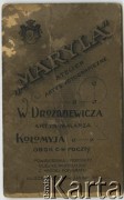 Pocz. XX wieku, Kołomyja,  woj. stanisławowskie, Zabór austriacki.
Rewers odbitki fotograficznej wykonanej w atelier fotograficznym 