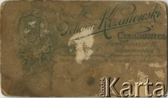 Pocz. XX wieku, brak miejsca.
Rewers odbitki fotograficznej AHM_PnW_2494_0002_0047.
Fot. NN, zbiory Archiwum Historii Mówionej Ośrodka KARTA i Domu Spotkań z Historią, udostępnił Stanisław Baraniuk w ramach projektu 