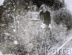 1959, Lida, Białoruska SRR, ZSRR.
Wanda i Genowefa (z lewej) Żytowt w ogrodzie.
Fot. NN, zbiory Archiwum Historii Mówionej Ośrodka KARTA i Domu Spotkań z Historią, udostępniła Genowefa Żytowt w ramach projektu 