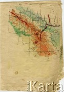 1925-1934, Słonim, woj. nowogródzkie, Polska.
Mapa. Szkolny rysunek Nadziei Danik z kolekcji Heleny Pietrakowej.
Fot. NN, zbiory Archiwum Historii Mówionej Ośrodka KARTA i Domu Spotkań z Historią, udostępniła Helena Pietrakowa w ramach projektu 