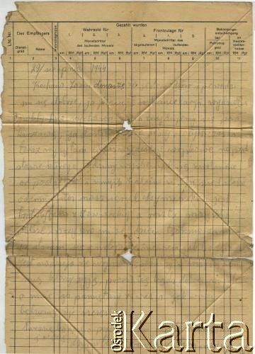 29.08.1944, Polska.
List Józefa Krzywego do żony Elwiry dotyczący zwolnień rodzin żołnierzy z podatków.
Zbiory Archiwum Historii Mówionej Ośrodka KARTA i Domu Spotkań z Historią, udostępnił Jan Czekalski w ramach projektu 