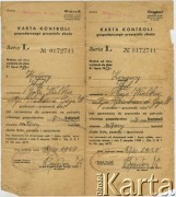 29.11.1938, Gaje Wielkie k. Tarnopola, Polska.
Karta kontroli gospodarczego przemiału zboża należąca do Józefa Krzywego.
Zbiory Archiwum Historii Mówionej Ośrodka KARTA i Domu Spotkań z Historią, udostępnił Jan Czekalski w ramach projektu 