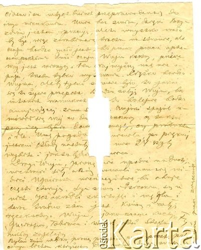 16.10.1942, Warszawa, Generalne Gubernatorstwo.
List Filipa Żurkowskiego do Anzelma Iwaszkiewicza. Strona 2/2. Dotyczy kwestii finansowych - korzystania z książeczki oszczędnościowej.
Zbiory Archiwum Historii Mówionej Ośrodka KARTA i Domu Spotkań z Historią, udostępnił Anzelm Iwaszkiewicz w ramach projektu 