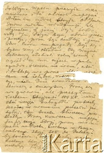 9.07.1942, Warszawa, Generalne Gubernatorstwo.
List od Filipa Żurkowskiego do Anzelma Iwaszkiewicza. Dotyczy prób uzyskania zgody na przeprowadzkę Anzelma Iwaszkiewicza do Generalnego Gubernatorstwa. Strona 2/2.
Zbiory Archiwum Historii Mówionej Ośrodka KARTA i Domu Spotkań z Historią, udostępnił Anzelm Iwaszkiewicz w ramach projektu 