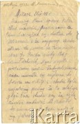 15.05.1942, Mizocz, Ukraina.
List od Józefa Stankiewicza do Anzelma Iwaszkiewicza. Strona 1/3.
Zbiory Archiwum Historii Mówionej Ośrodka KARTA i Domu Spotkań z Historią, udostępnił Anzelm Iwaszkiewicz w ramach projektu 